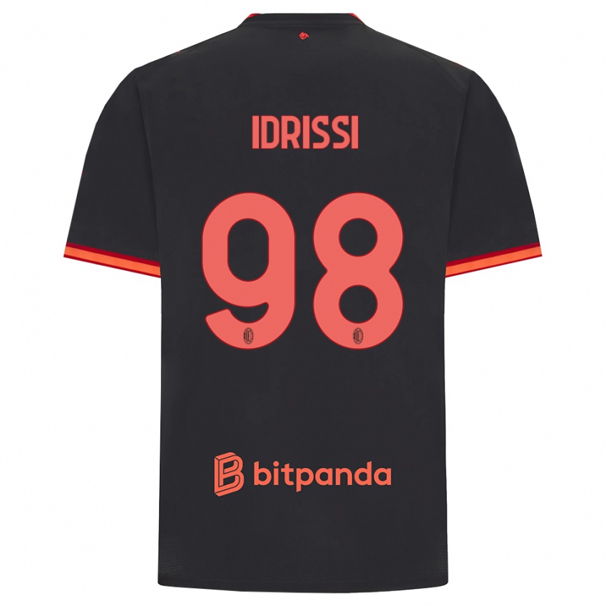 ילדים Yahya Idrissi #98 שחור אדום ג'רזי קיט שלישי 2026/27 חולצה קצרה
