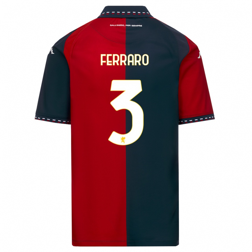 גברים Marco Ferraro #3 אדום שחור לבן ג'רזי ביתית 2026/27 חולצה קצרה
