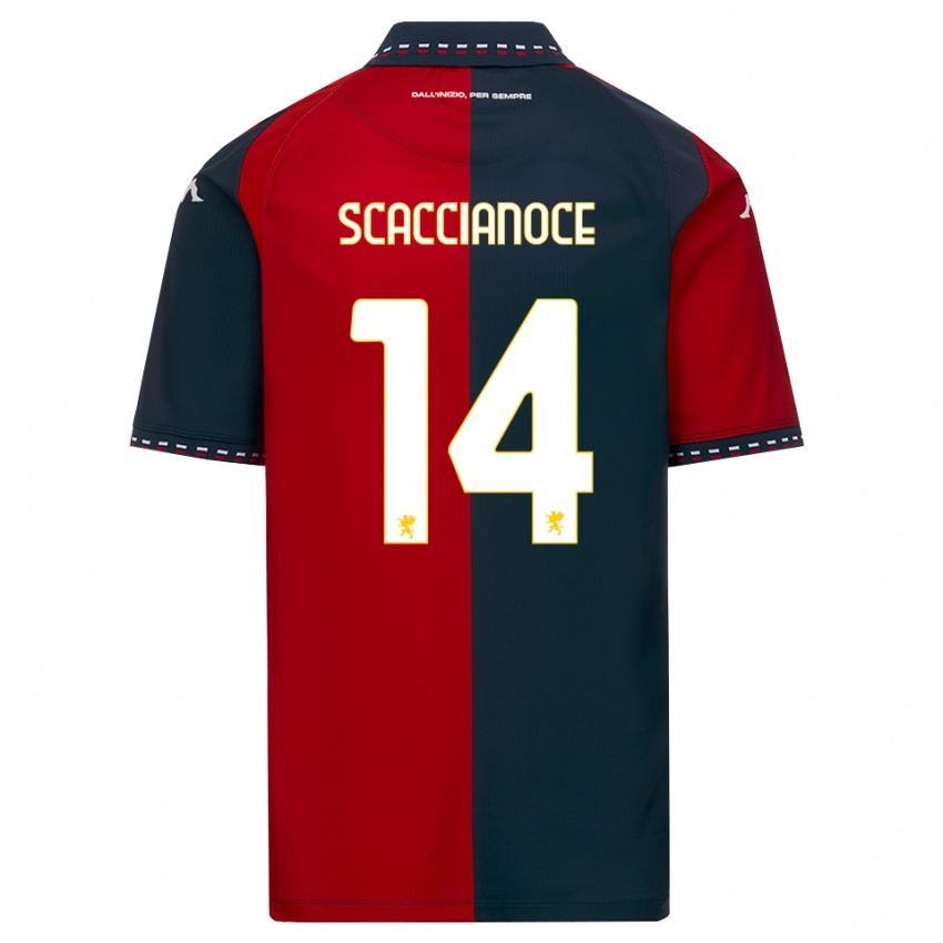 גברים Francesco Scaccianoce #14 אדום שחור לבן ג'רזי ביתית 2026/27 חולצה קצרה