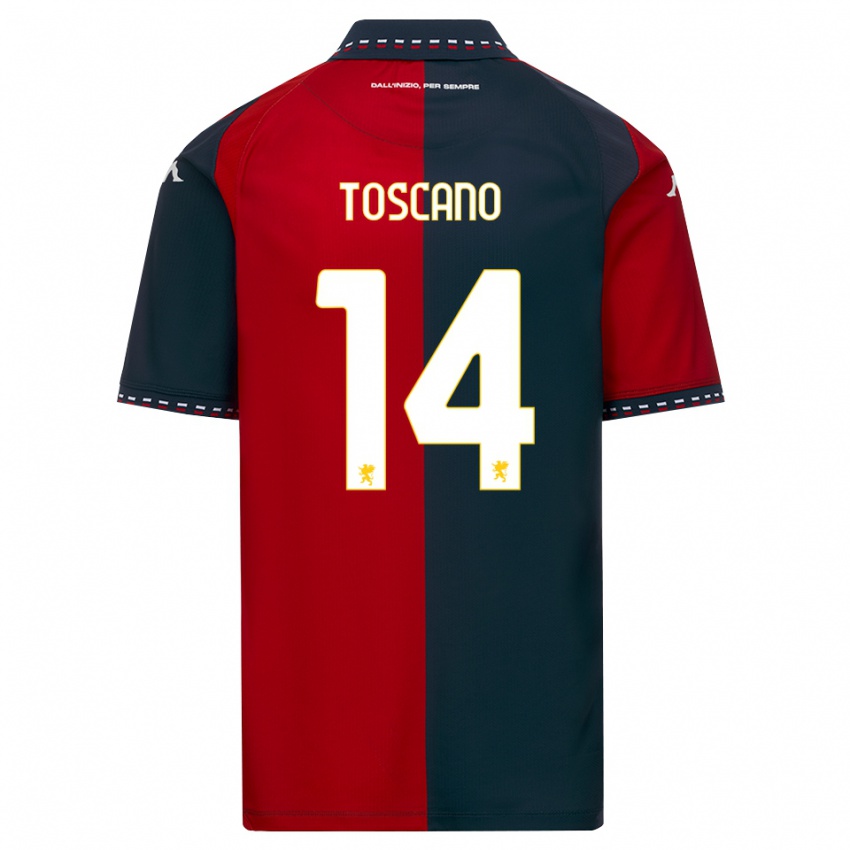 גברים Filippo Toscano #14 אדום שחור לבן ג'רזי ביתית 2026/27 חולצה קצרה
