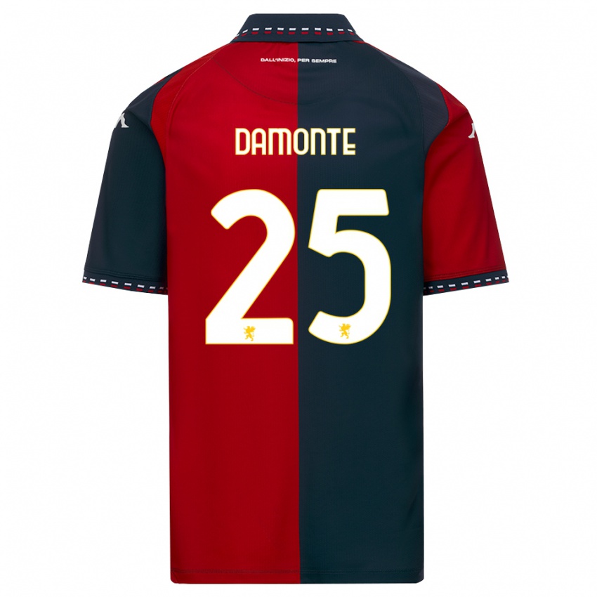 גברים Lorenzo Damonte #25 אדום שחור לבן ג'רזי ביתית 2026/27 חולצה קצרה