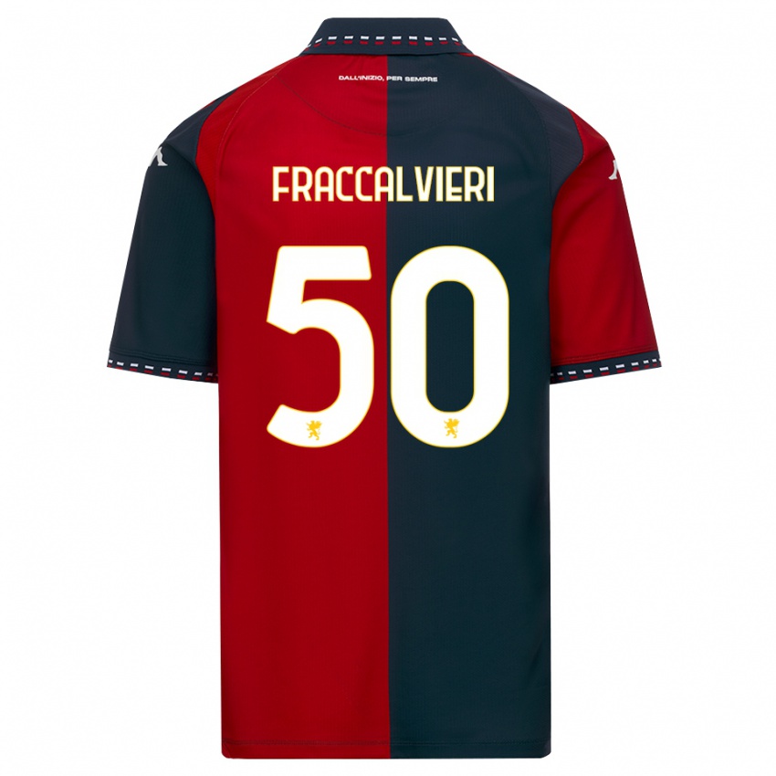 גברים Michele Fraccalvieri #50 אדום שחור לבן ג'רזי ביתית 2026/27 חולצה קצרה