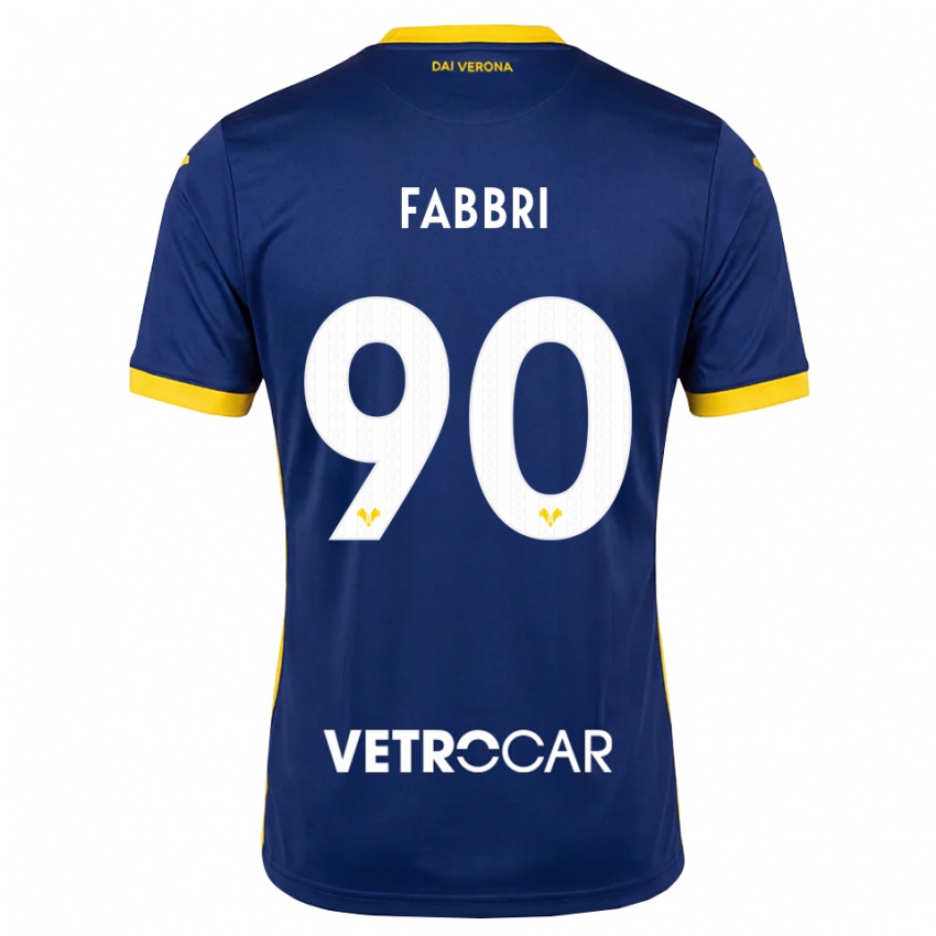 גברים Alessandro Fabbri #90 כחול מלכותי צהוב לבן ג'רזי ביתית 2026/27 חולצה קצרה