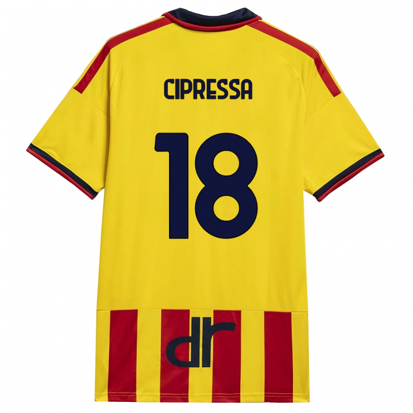 גברים Lorenzo Cipressa #18 צהוב אדום ג'רזי ביתית 2026/27 חולצה קצרה