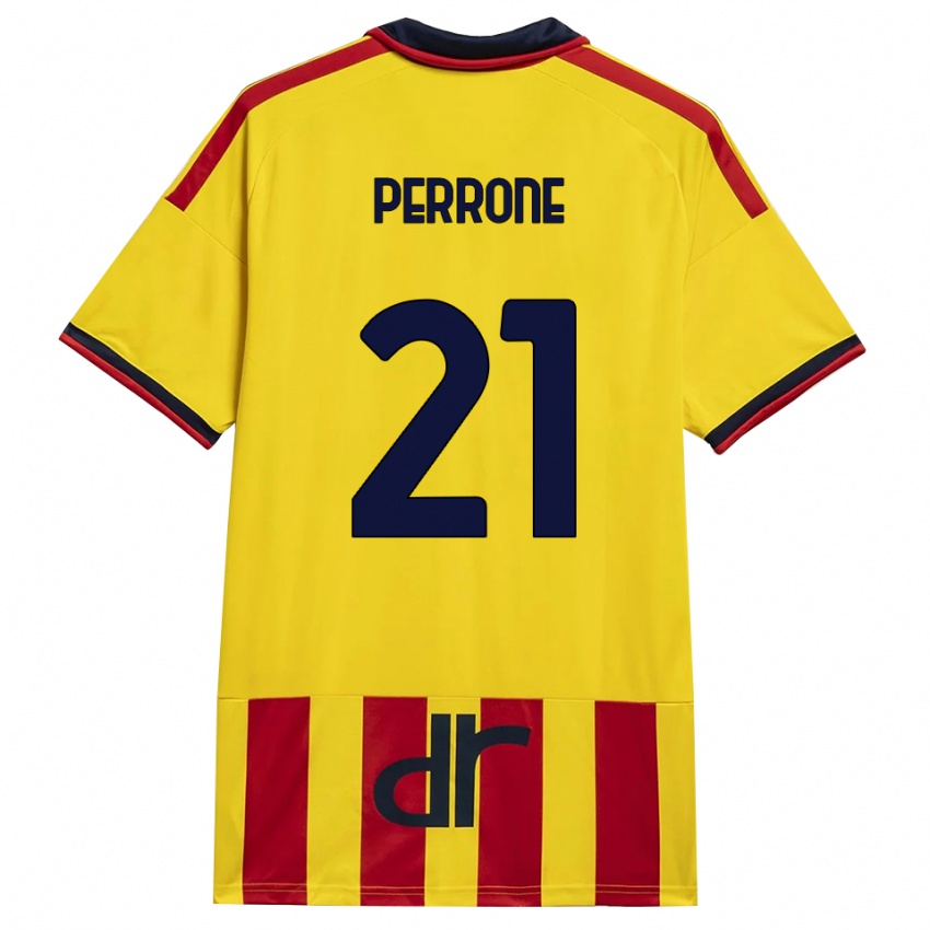 גברים Samuele Perrone #21 צהוב אדום ג'רזי ביתית 2026/27 חולצה קצרה