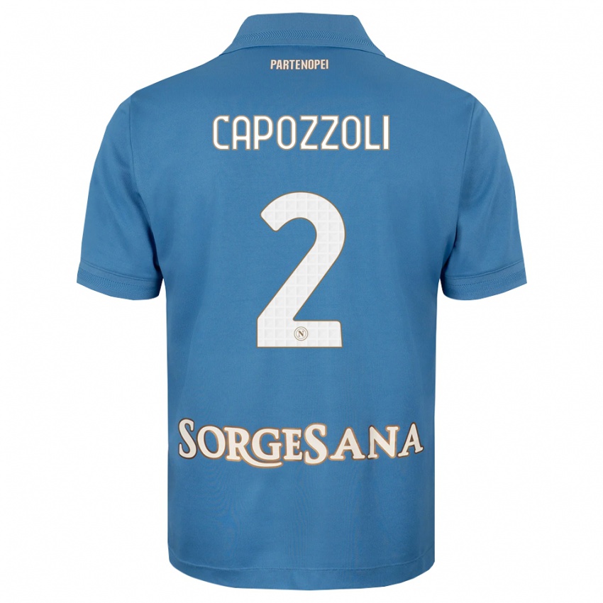 גברים Emanuele Capozzoli #2 כחול ערפיח לבן ג'רזי ביתית 2026/27 חולצה קצרה