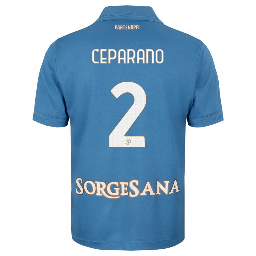 גברים Mario Ceparano #2 כחול ערפיח לבן ג'רזי ביתית 2026/27 חולצה קצרה