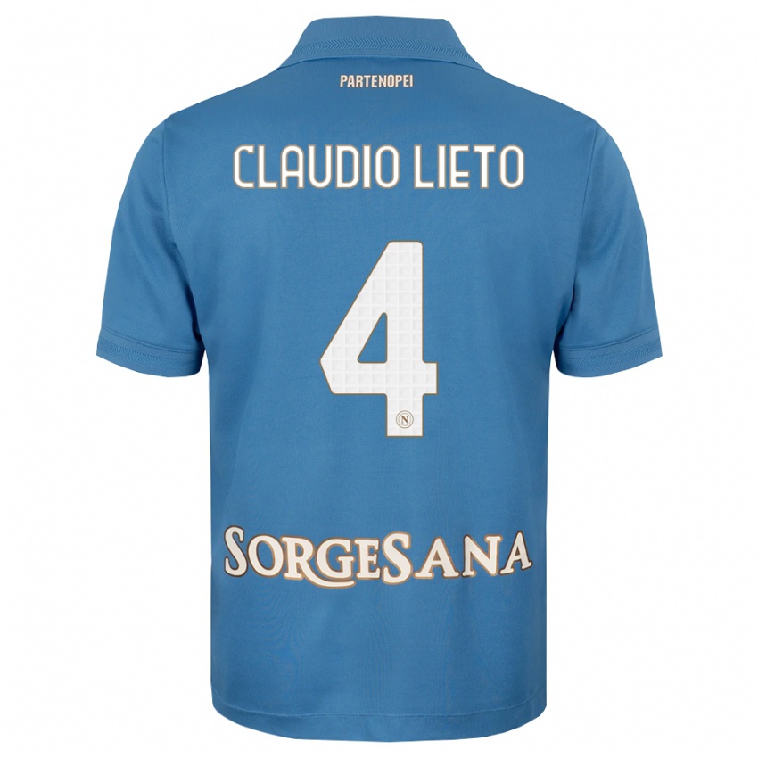 גברים Claudio Lieto #4 כחול ערפיח לבן ג'רזי ביתית 2026/27 חולצה קצרה