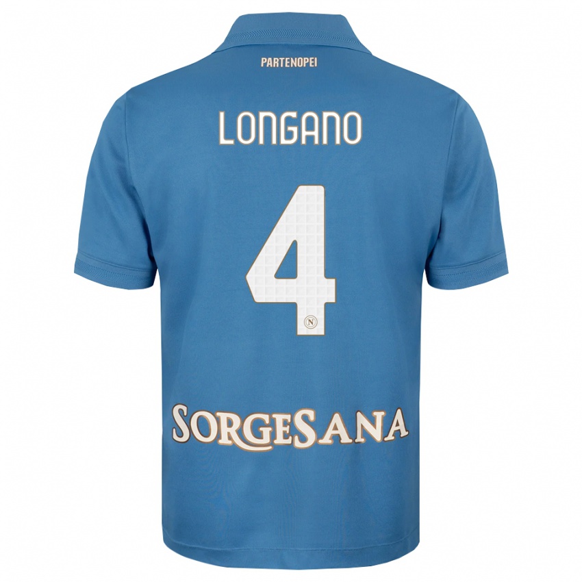 גברים Salvatore Longano #4 כחול ערפיח לבן ג'רזי ביתית 2026/27 חולצה קצרה