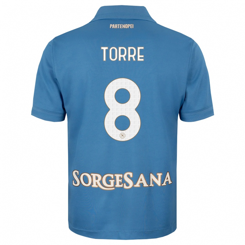 גברים Christian Torre #8 כחול ערפיח לבן ג'רזי ביתית 2026/27 חולצה קצרה