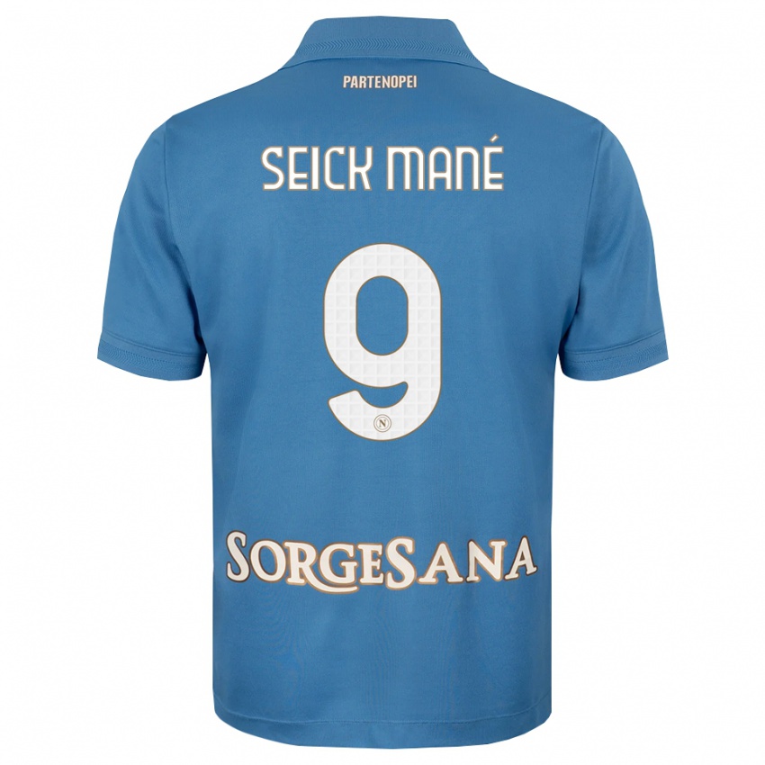 גברים Mohamed Seick Mané #9 כחול ערפיח לבן ג'רזי ביתית 2026/27 חולצה קצרה