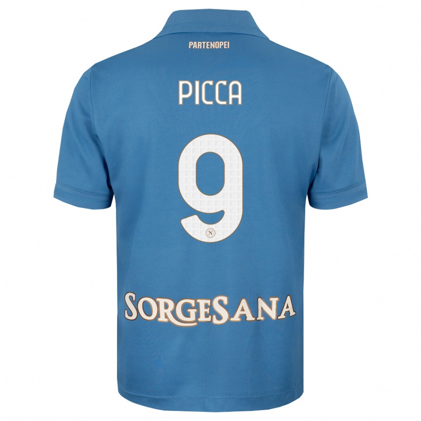 גברים Luigi Picca #9 כחול ערפיח לבן ג'רזי ביתית 2026/27 חולצה קצרה