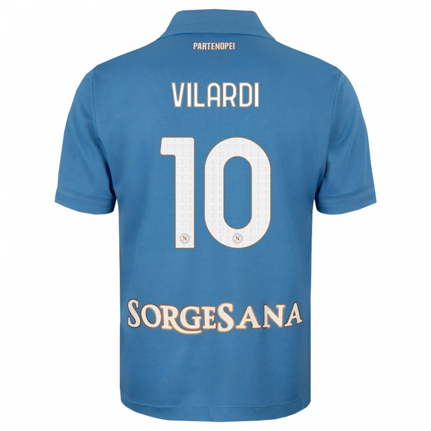 גברים Mario Vilardi #10 כחול ערפיח לבן ג'רזי ביתית 2026/27 חולצה קצרה