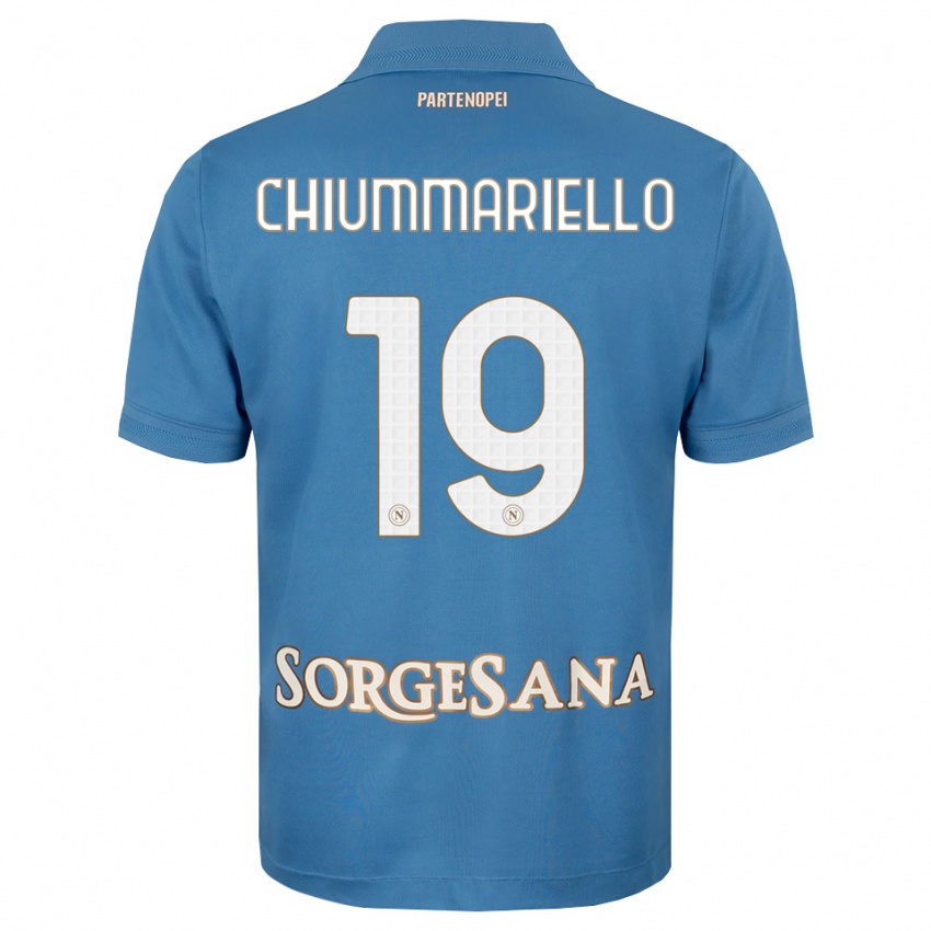 גברים Andrea Chiummariello #19 כחול ערפיח לבן ג'רזי ביתית 2026/27 חולצה קצרה