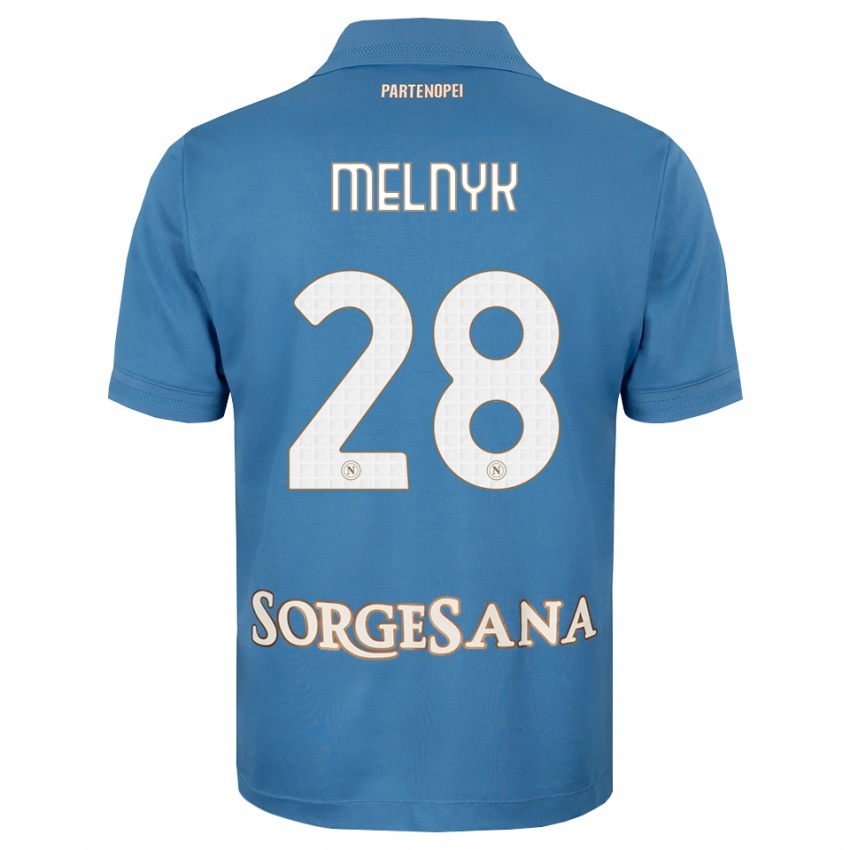 גברים Mykyta Melnyk #28 כחול ערפיח לבן ג'רזי ביתית 2026/27 חולצה קצרה