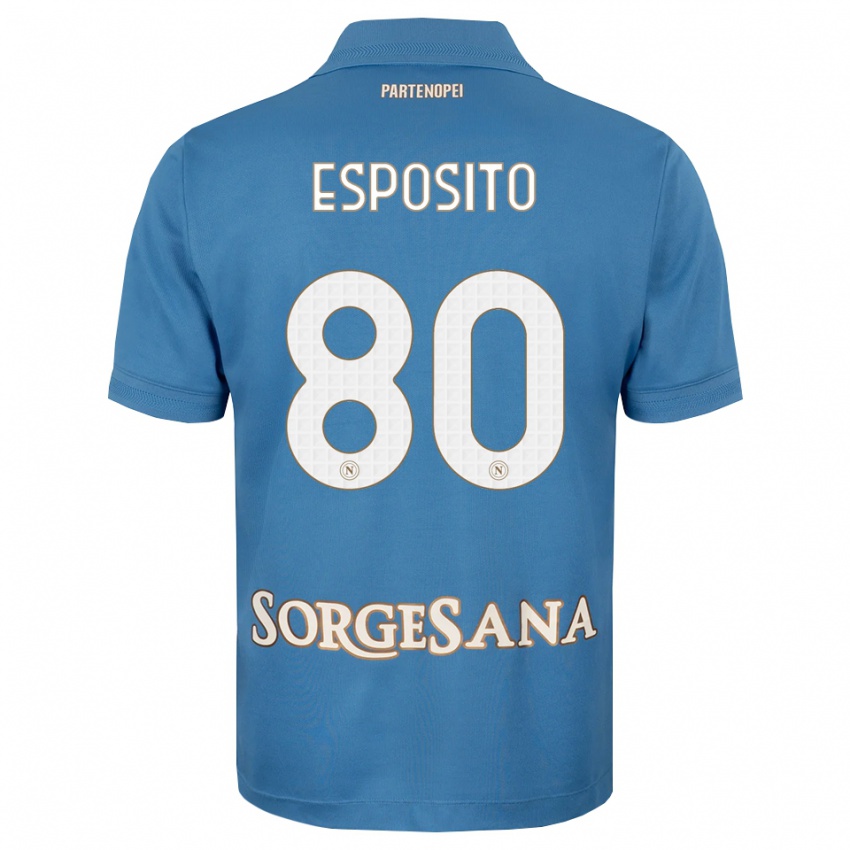 גברים Luigi Esposito #80 כחול ערפיח לבן ג'רזי ביתית 2026/27 חולצה קצרה
