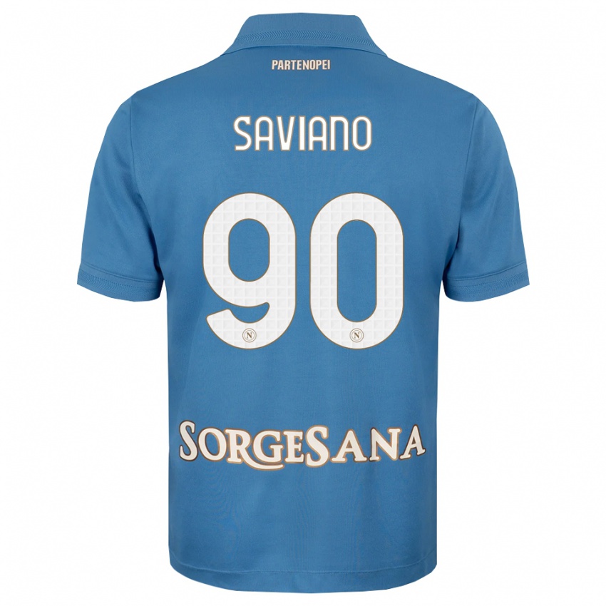 גברים Raffaele Saviano #90 כחול ערפיח לבן ג'רזי ביתית 2026/27 חולצה קצרה
