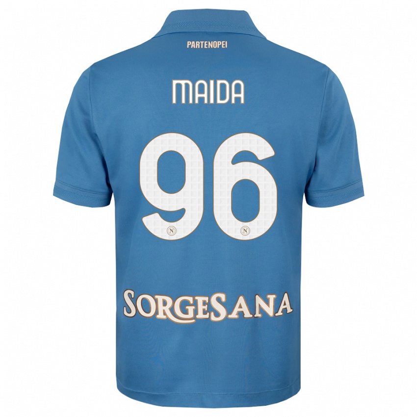 גברים Giuseppe Maida #96 כחול ערפיח לבן ג'רזי ביתית 2026/27 חולצה קצרה