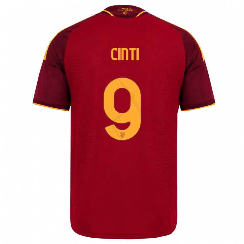 גברים Valerio Cinti #9 אדום זהוב צהוב ג'רזי ביתית 2026/27 חולצה קצרה