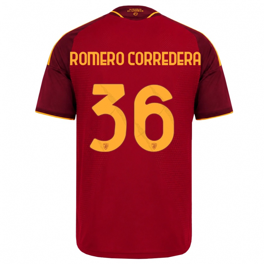 גברים Miguel Romero Corredera #36 אדום זהוב צהוב ג'רזי ביתית 2026/27 חולצה קצרה