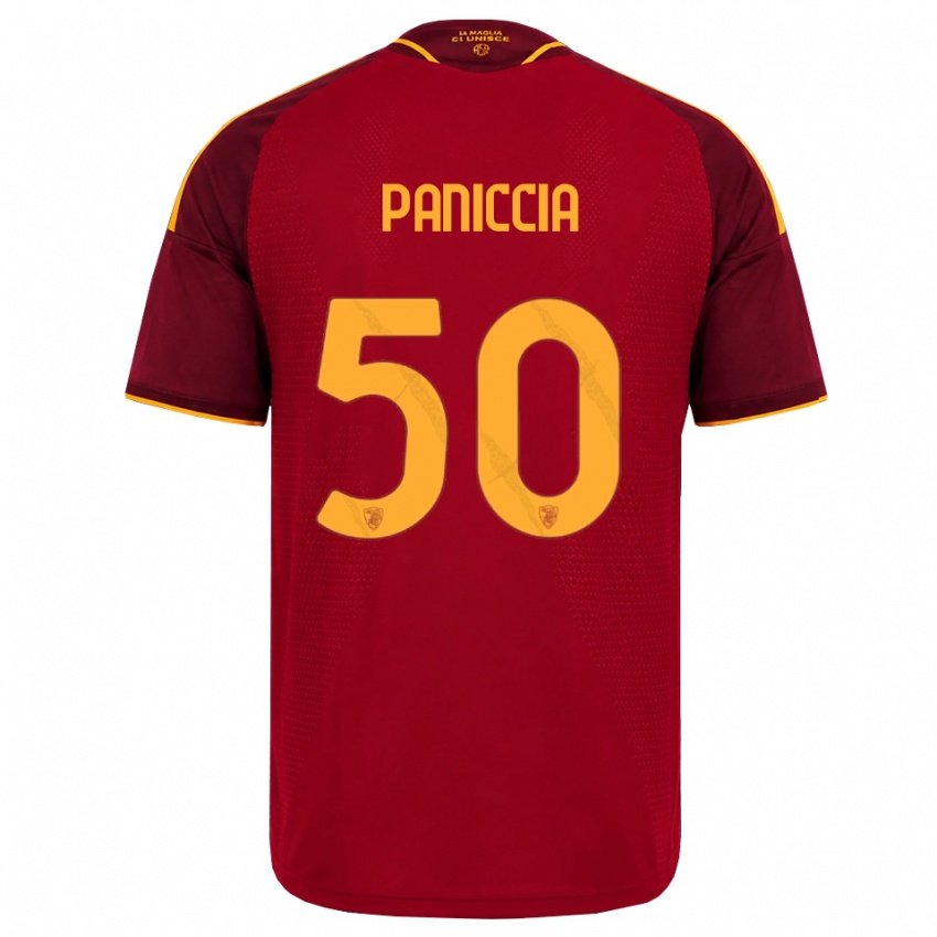 גברים Martina Paniccia #50 אדום זהוב צהוב ג'רזי ביתית 2026/27 חולצה קצרה