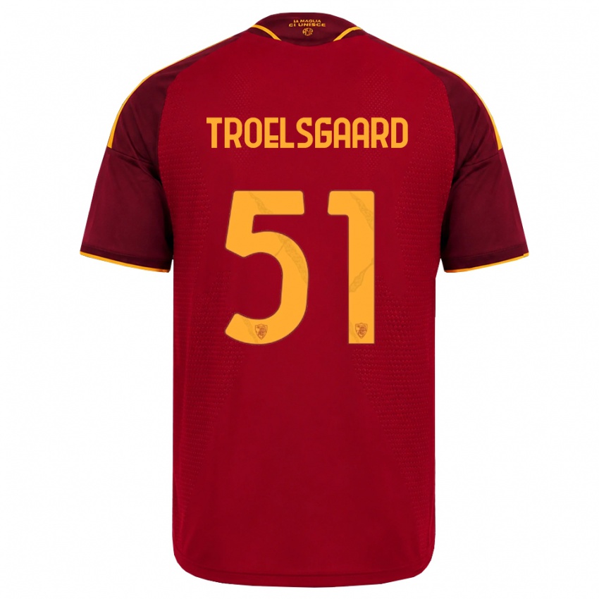 גברים Sanne Troelsgaard #51 אדום זהוב צהוב ג'רזי ביתית 2026/27 חולצה קצרה
