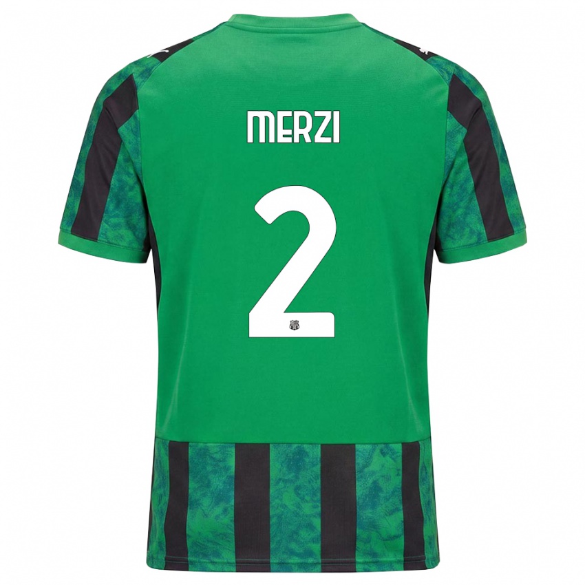 גברים Matteo Merzi #2 ירוק שחור לבן ג'רזי ביתית 2026/27 חולצה קצרה