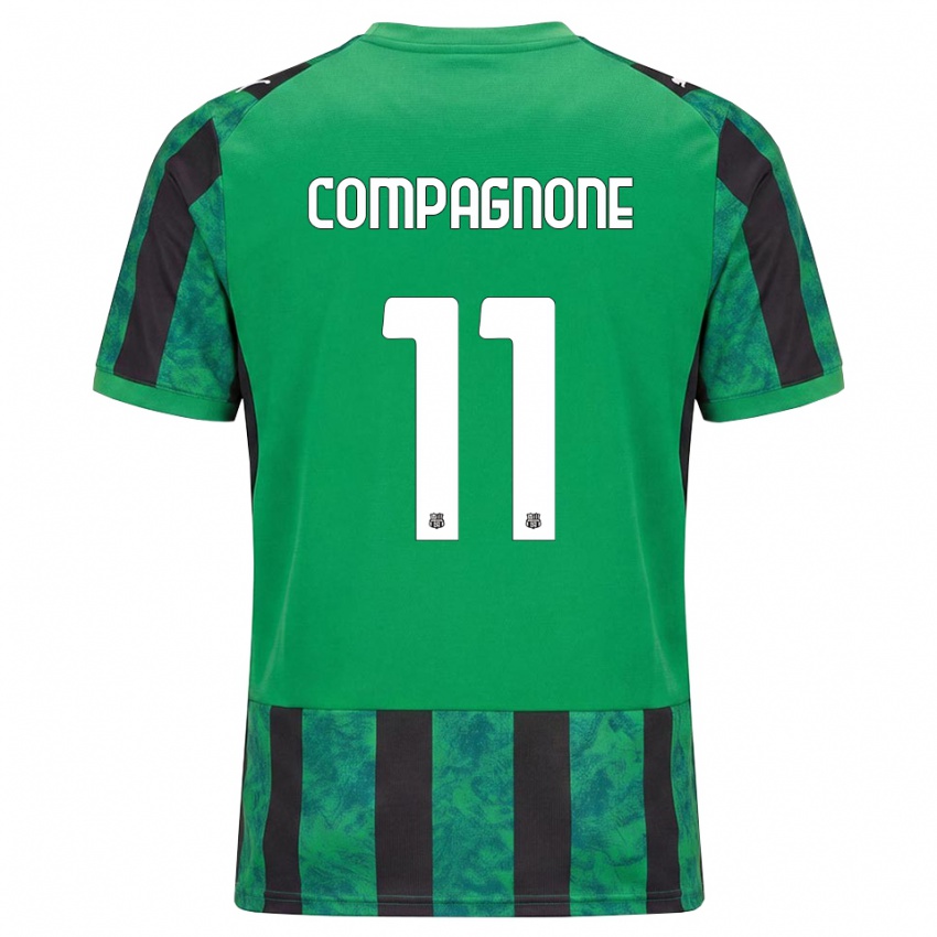 גברים Pasquale Compagnone #11 ירוק שחור לבן ג'רזי ביתית 2026/27 חולצה קצרה