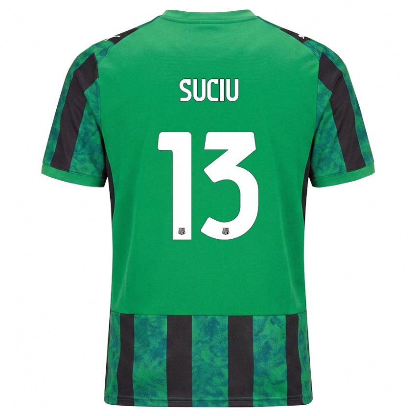 גברים Tudor Suciu #13 ירוק שחור לבן ג'רזי ביתית 2026/27 חולצה קצרה