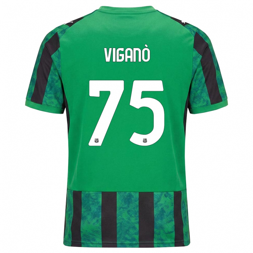 גברים Lorenzo Viganò #75 ירוק שחור לבן ג'רזי ביתית 2026/27 חולצה קצרה