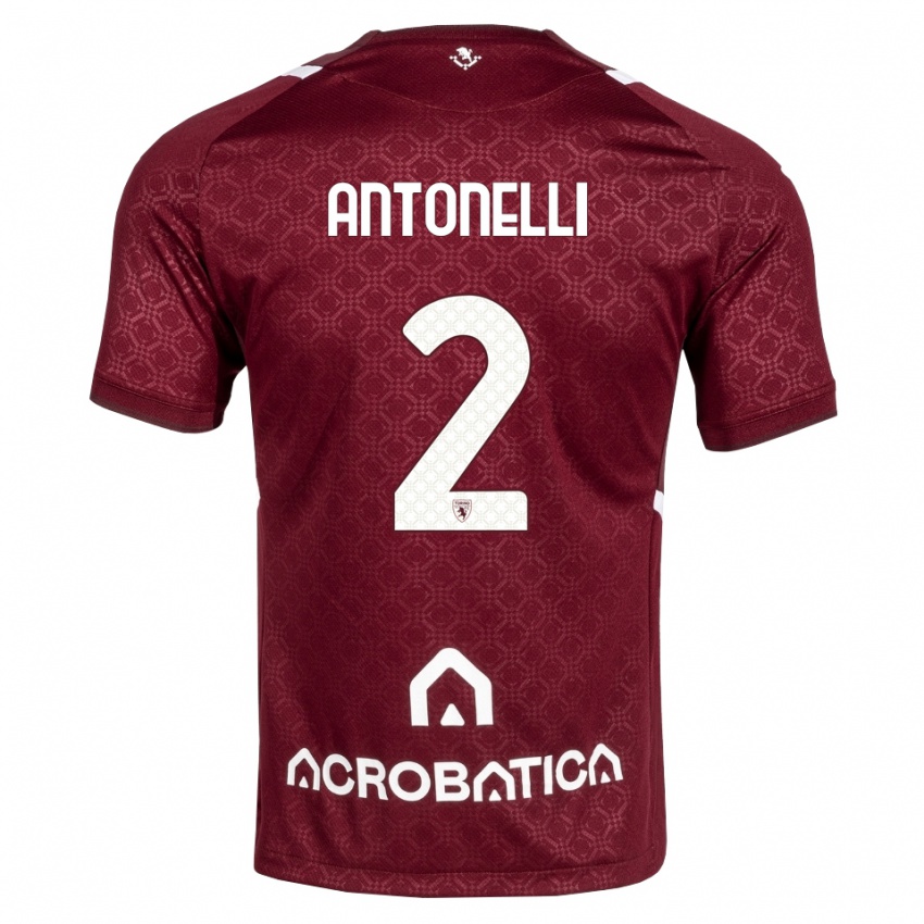 גברים Moise Antonelli #2 בורדו לבן ג'רזי ביתית 2026/27 חולצה קצרה