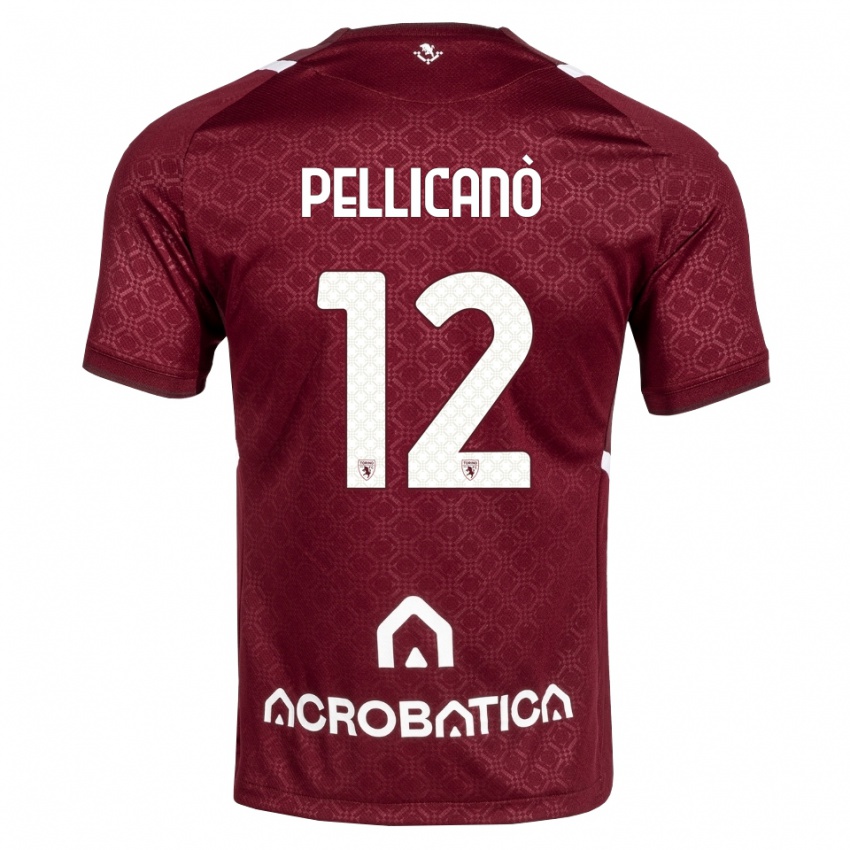 גברים Pasquale Pellicanò #12 בורדו לבן ג'רזי ביתית 2026/27 חולצה קצרה
