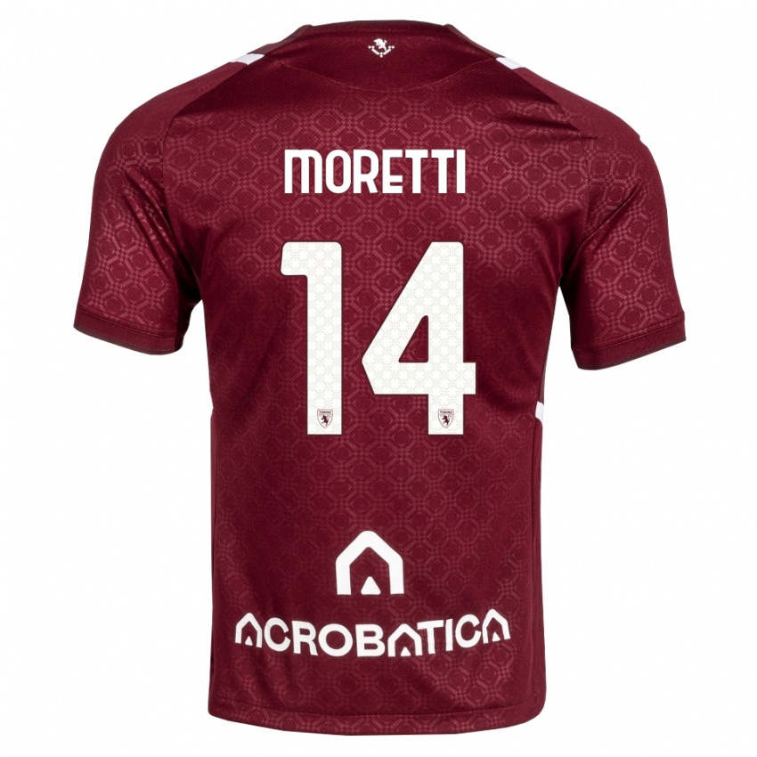 גברים Matias Moretti #14 בורדו לבן ג'רזי ביתית 2026/27 חולצה קצרה