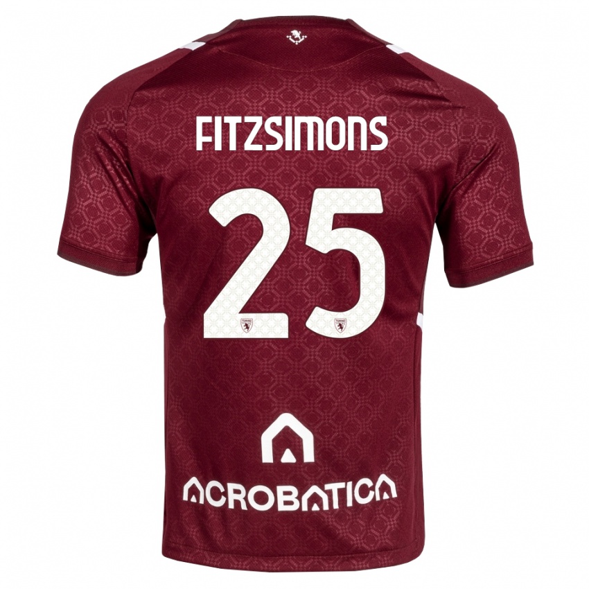 גברים Luke Fitzsimons #25 בורדו לבן ג'רזי ביתית 2026/27 חולצה קצרה