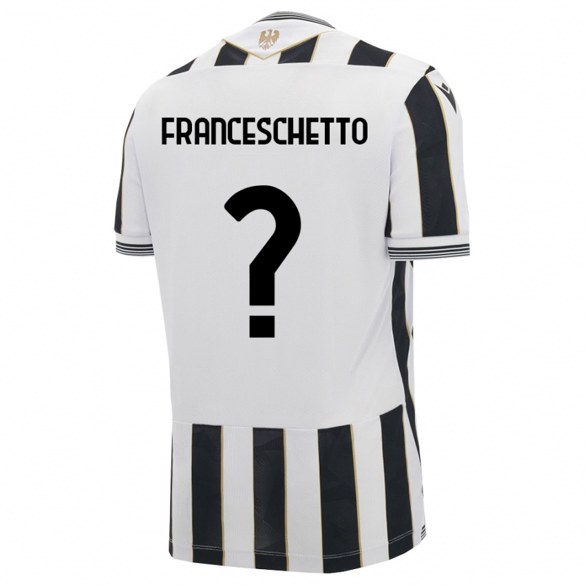 גברים Mattia Franceschetto #0 שחור לבן ורוד ג'רזי ביתית 2026/27 חולצה קצרה