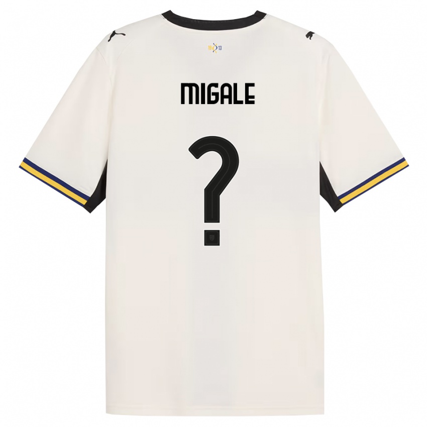 גברים Alessandro Migale #0 לבן מבריק שחור צהוב ג'רזי ביתית 2026/27 חולצה קצרה