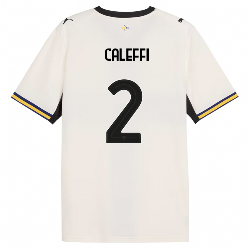 גברים Riccardo Caleffi #2 לבן מבריק שחור צהוב ג'רזי ביתית 2026/27 חולצה קצרה