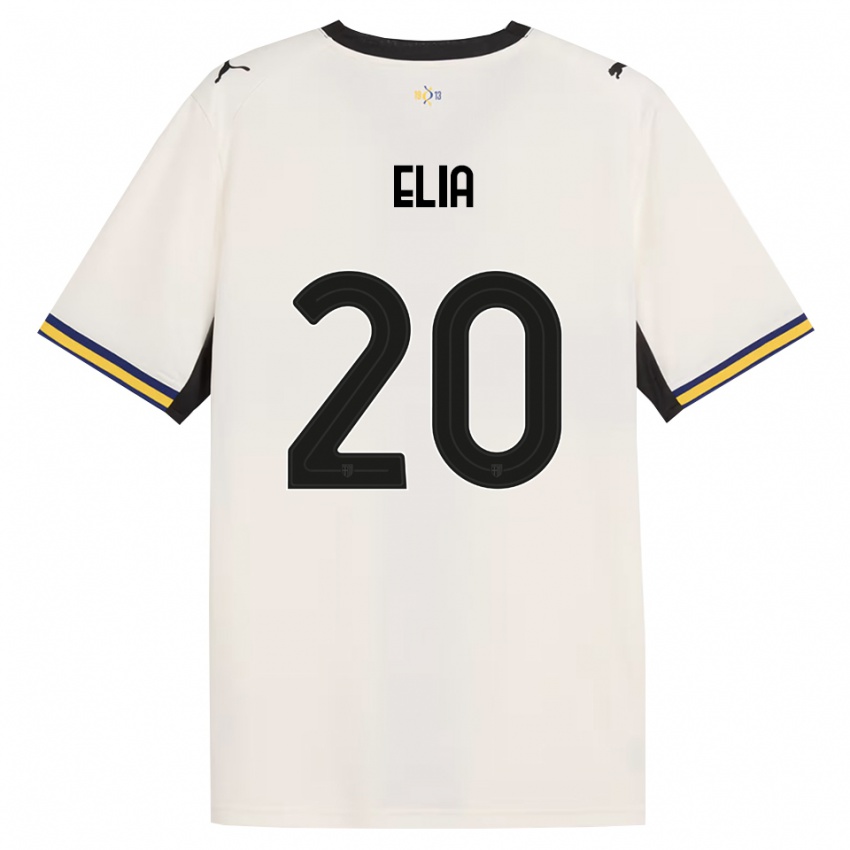 גברים Alessandro Elia #20 לבן מבריק שחור צהוב ג'רזי ביתית 2026/27 חולצה קצרה