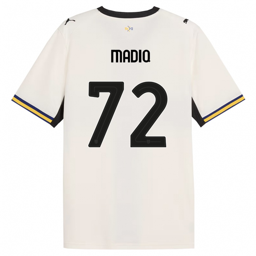 גברים Abdelaziz Madiq #72 לבן מבריק שחור צהוב ג'רזי ביתית 2026/27 חולצה קצרה