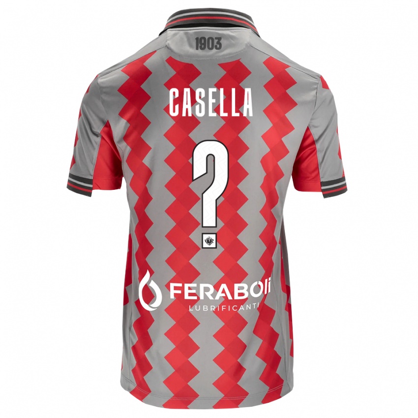 גברים Mattia Casella #0 אפור אדום לבן ג'רזי ביתית 2026/27 חולצה קצרה