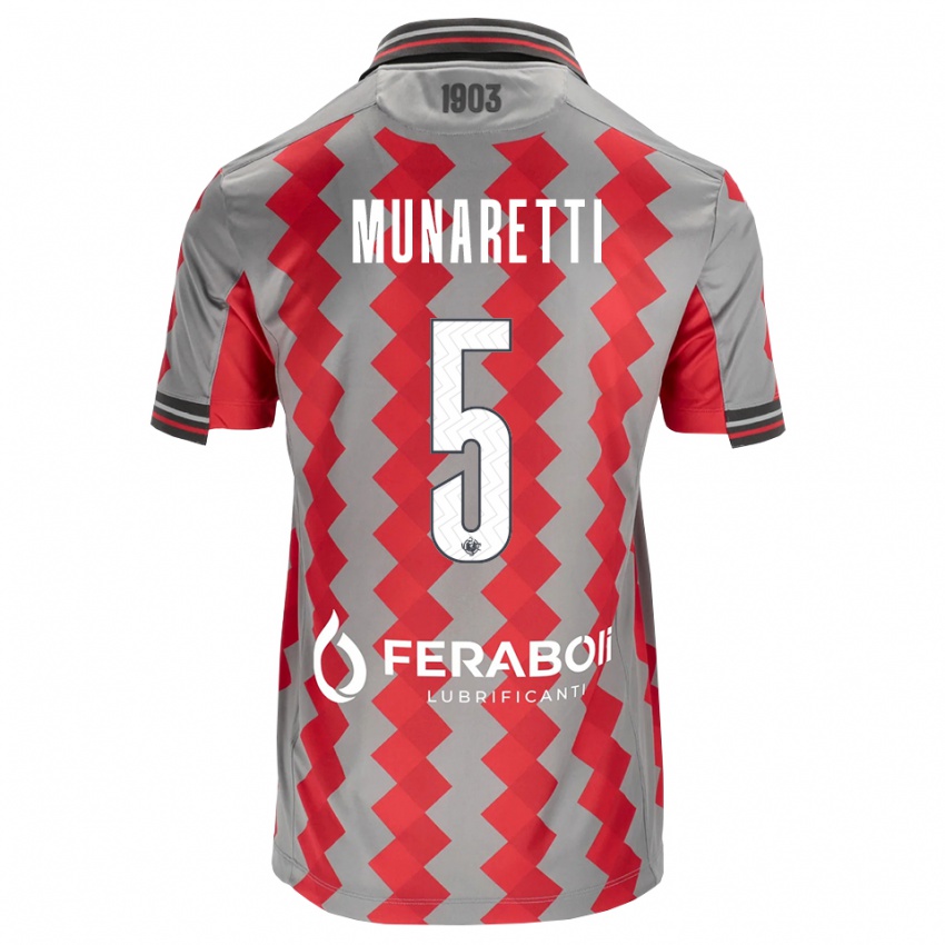 גברים Luca Munaretti #5 אפור אדום לבן ג'רזי ביתית 2026/27 חולצה קצרה