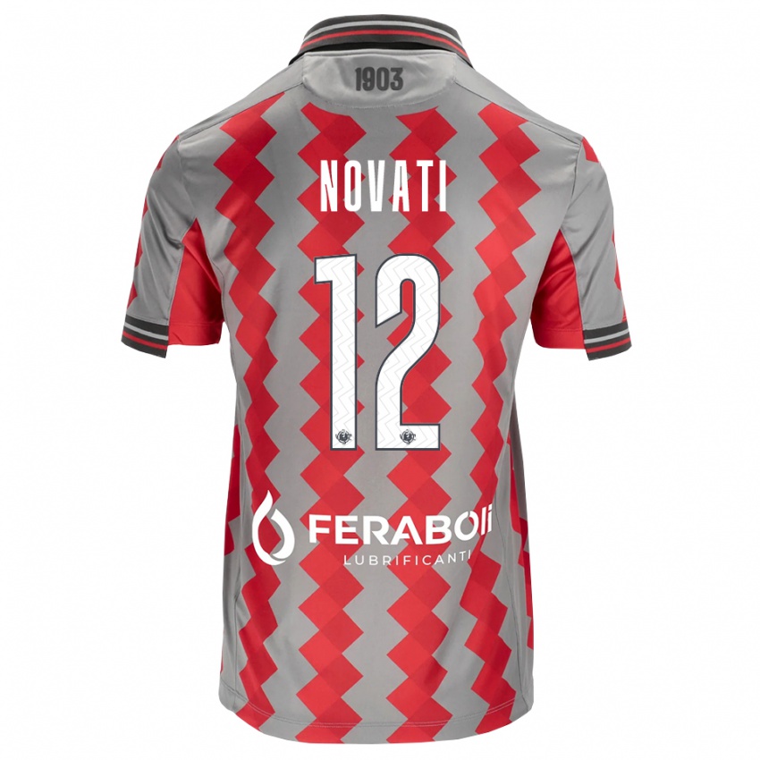 גברים Lorenzo Novati #12 אפור אדום לבן ג'רזי ביתית 2026/27 חולצה קצרה