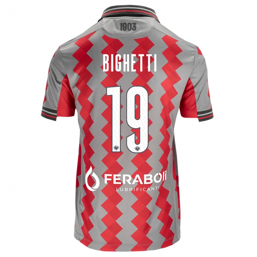 גברים Paolo Bighetti #19 אפור אדום לבן ג'רזי ביתית 2026/27 חולצה קצרה