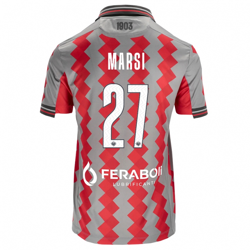 גברים Simone Marsi #27 אפור אדום לבן ג'רזי ביתית 2026/27 חולצה קצרה