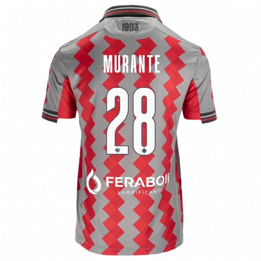 גברים Alessandro Murante #28 אפור אדום לבן ג'רזי ביתית 2026/27 חולצה קצרה
