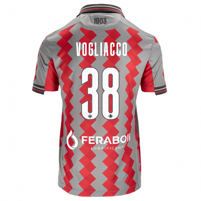 גברים Alessandro Vogliacco #38 אפור אדום לבן ג'רזי ביתית 2026/27 חולצה קצרה