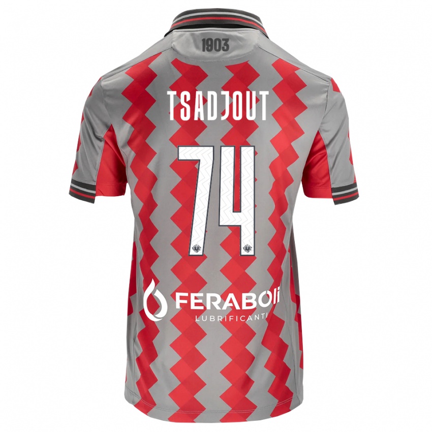 גברים Frank Tsadjout #74 אפור אדום לבן ג'רזי ביתית 2026/27 חולצה קצרה