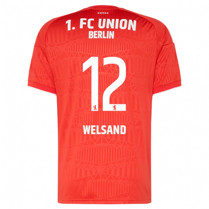 גברים Oskar Welsand #12 אדום לבן ג'רזי ביתית 2026/27 חולצה קצרה