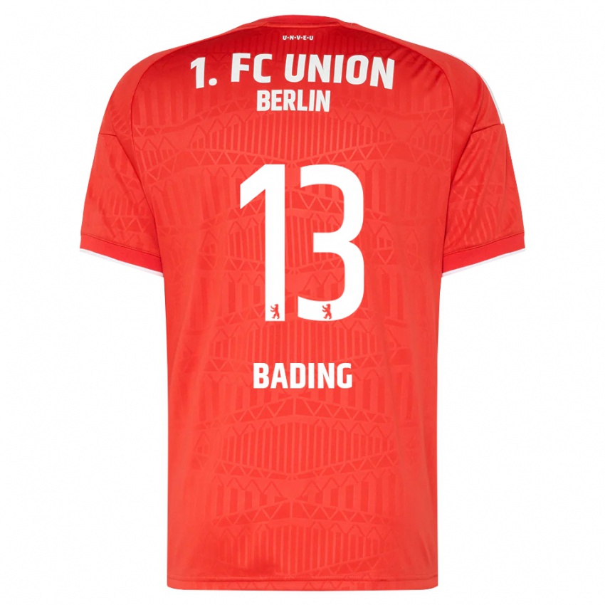גברים Johannes Bading #13 אדום לבן ג'רזי ביתית 2026/27 חולצה קצרה