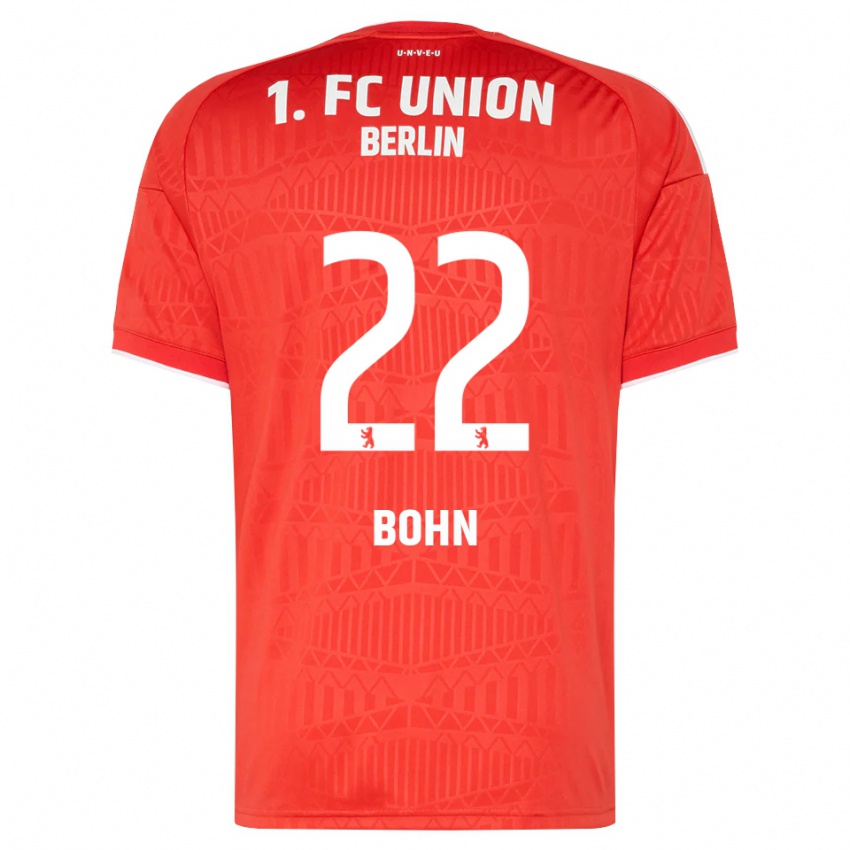 גברים Oskar Bohn #22 אדום לבן ג'רזי ביתית 2026/27 חולצה קצרה